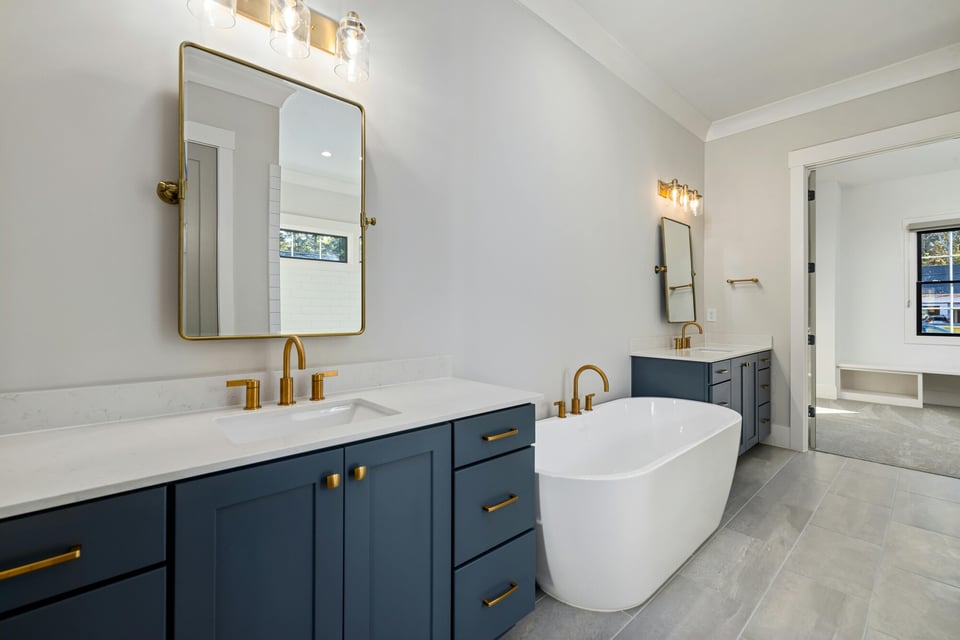 Luxurious bathroom remodel with soaking tub and double vanity by Willet Remodeling and Construction in Minneapolis, MN.
